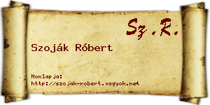 Szoják Róbert névjegykártya